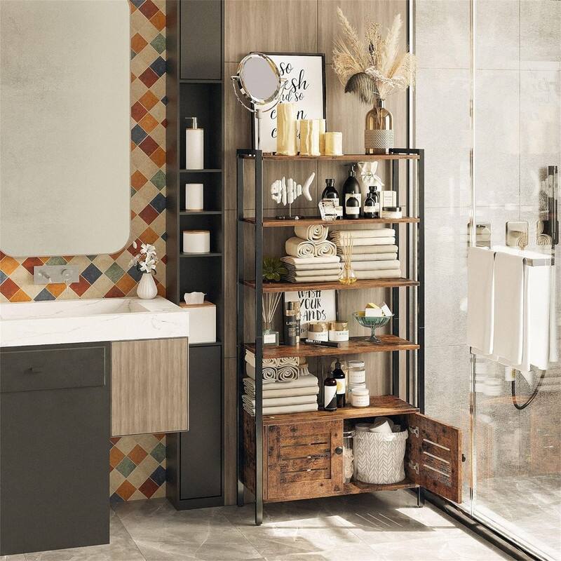 Industrial Bookshelf - 11.8"D x 27.6"W x 56.7"H