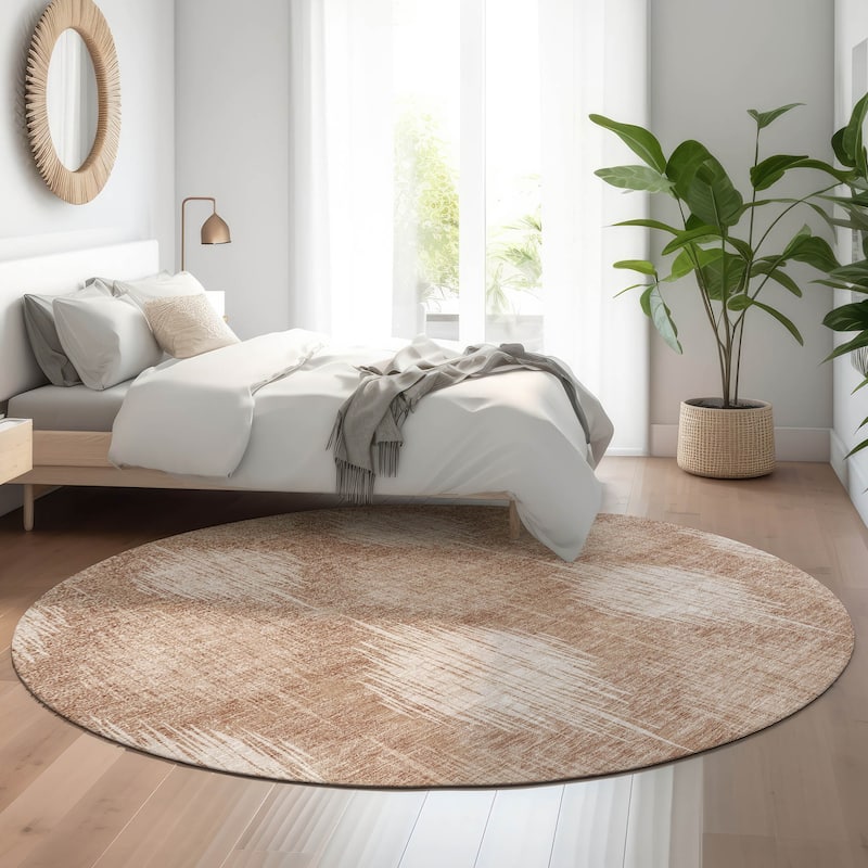 Premium Washable Super Soft Abstract Ombre Mayfield Rug - Coral - 8' x 8'