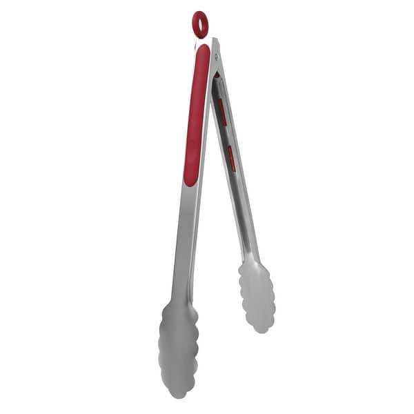 Spring Chef Kitchen Tongs with Stainless Steel and Silicone Tips, 12 I