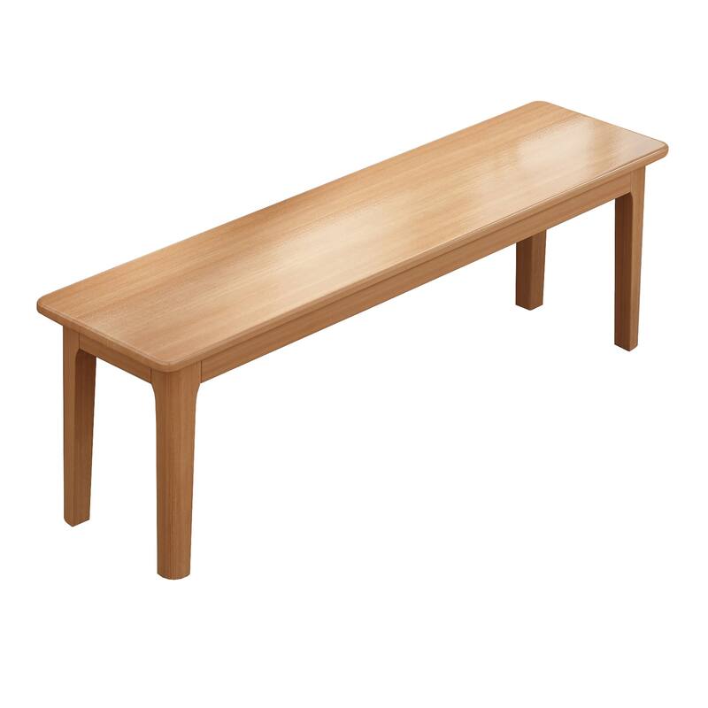3 Piece Dining Table Set, Includes 1 Table, Upholstered Chair & Bench, Natural Wood