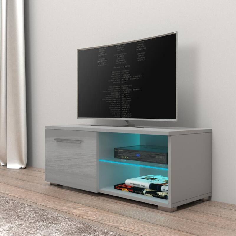 Moon Matte Gloss TV Stand with 16 Color LED Lights