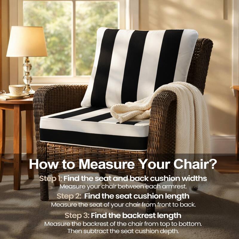 24''Wx24''Dx5.5''in T Outdoor Indoor Patio Premium Fabric Seat Cushions Set (Seat & Back)