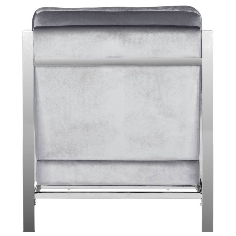 SAFAVIEH Mid-Century Modern Glam Walden Velvet Light Grey Club Chair - 30" x 33.5" x 34.3"