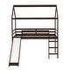 preview thumbnail 11 of 11, Twin Loft Bed with Slide, House Bed with Slide,Gray Imagination House Kids Bed