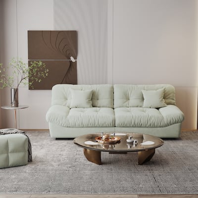 Modern Sanded Velvet Cloud Loveseat Sofa Sectional Couch for Living Room
