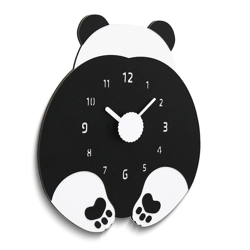 Curata Black and White Panda Quartz Wall Clock