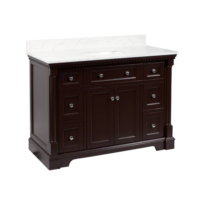 KitchenBathCollection Sydney 48" Bathroom Vanity with Engineered Marble Top