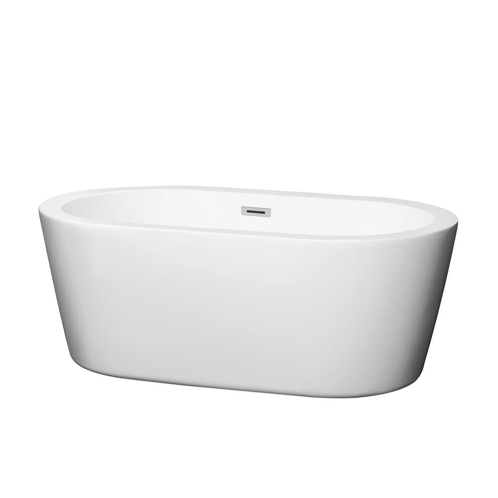 Wyndham Collection Mermaid 60" Free Standing Acrylic Soaking Tub with