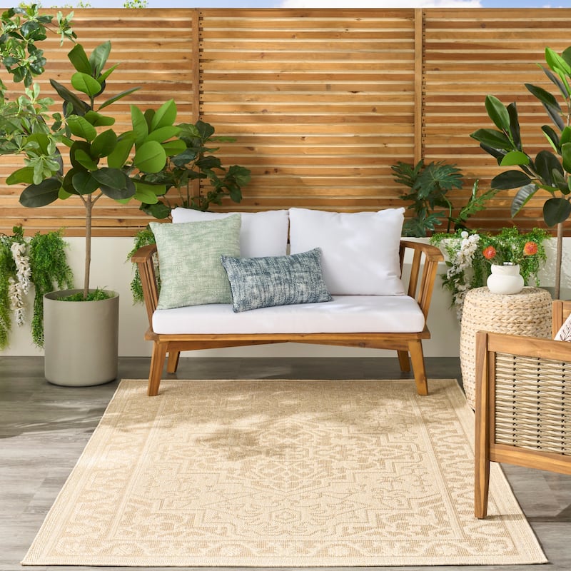 Nourison Tulum Indoor/Outdoor Persian Area Rug - 6' x 9' - Cream