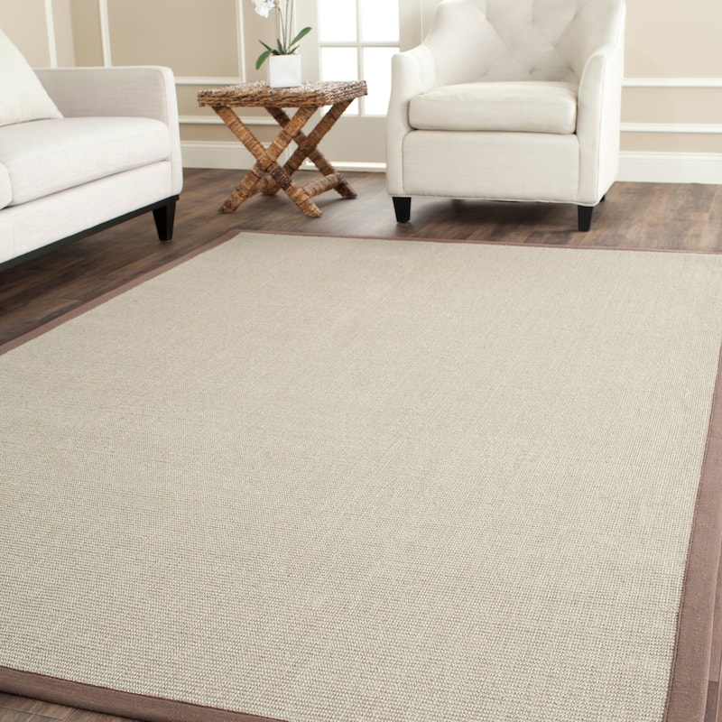 SAFAVIEH Natural Fiber Madelyn Border Sisal Rug - 8' x 10' - Taupe/Light Brown