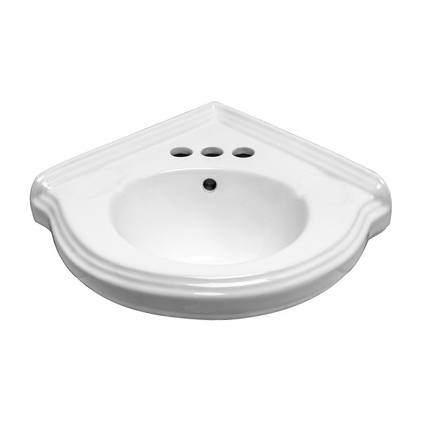 Corner Wall Mount Small Bathroom Sink White Gloss China Portsmouth with Bracket