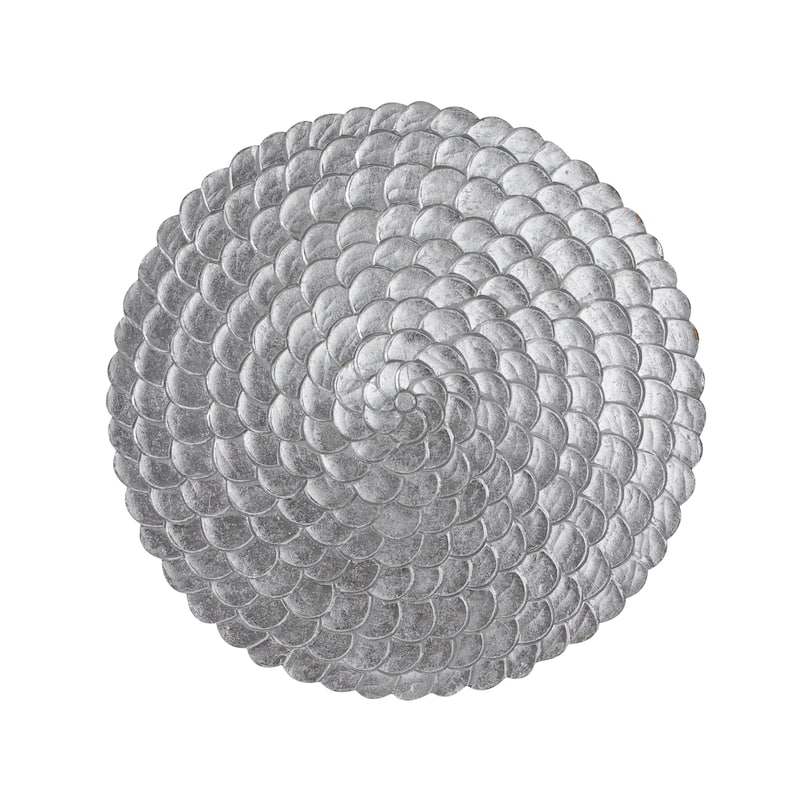 Wood Plate Carved Radial Home Wall Decor - Gold or Silver - Roche River Decor - Silver