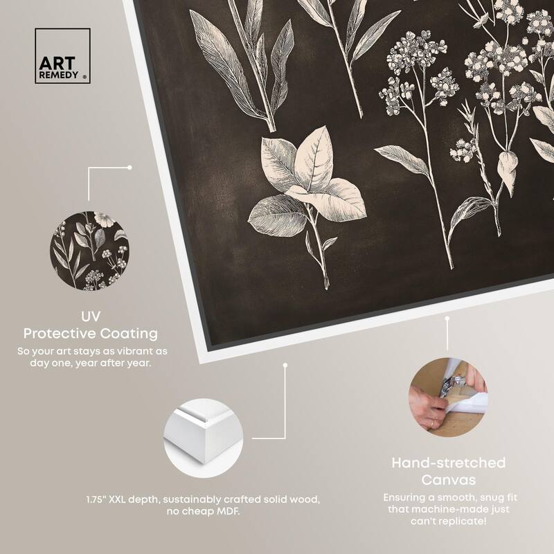 Herbarium on Dark Canvas by Art Remedy