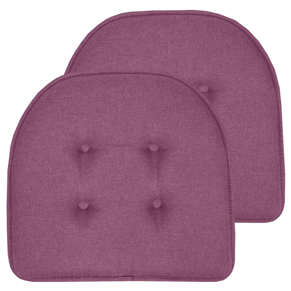 Sweet Home Collection Solid Color U-Shaped Memory Foam Chair Cushions - 16"x17"