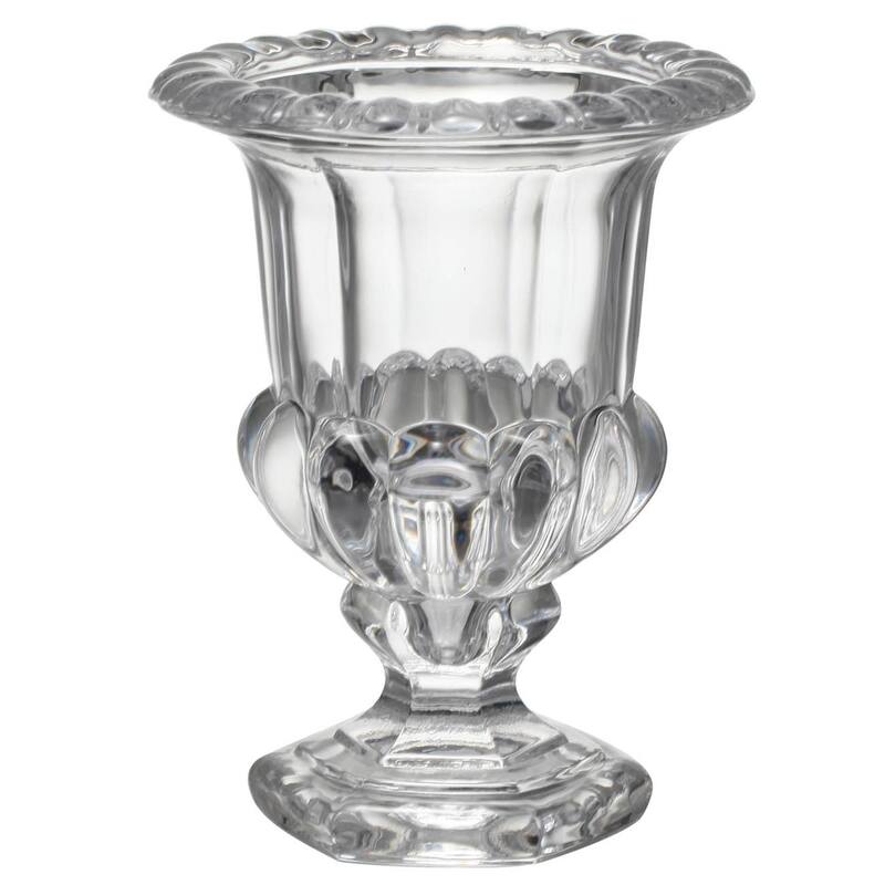 Set of Two Clear Glass Urn Table Vases - 4.5