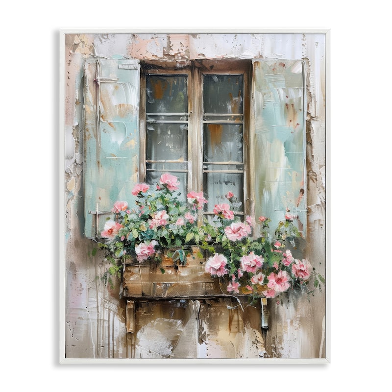 Stupell French Country Window Framed Giclee Art Design By Arlington Prints - 16 x 20 - White