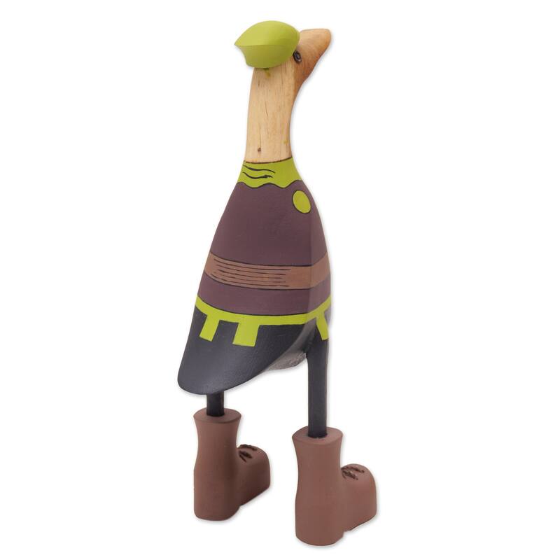 Novica Handmade Robin Duck Wood Sculpture