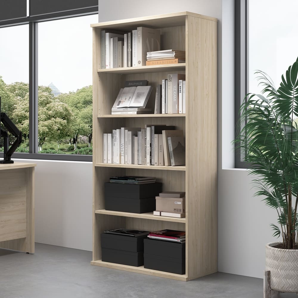 Studio C Tall 5 Shelf Bookcase Bookshelf Organizer by Bush Furniture
