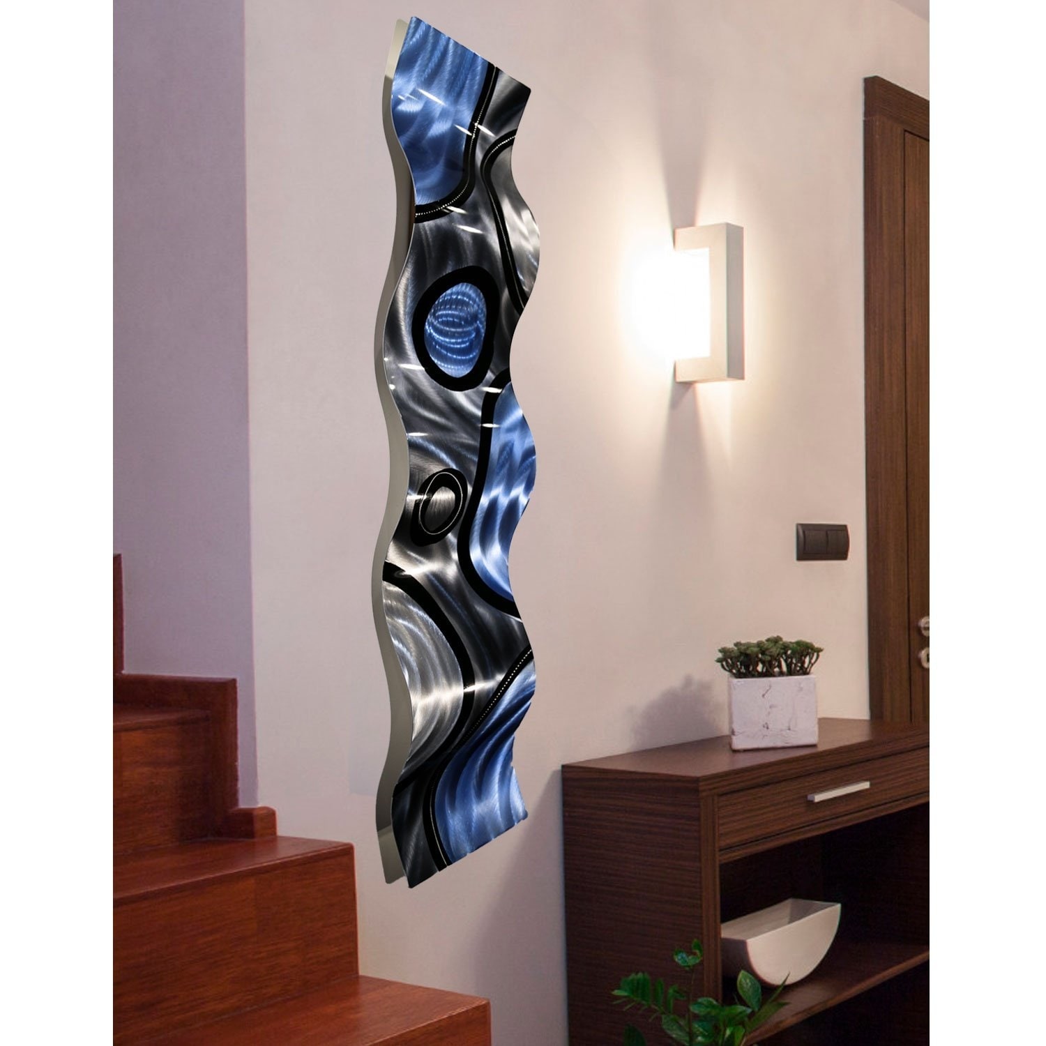 Shop Statements2000 Blue Silver Abstract Metal Wall Art Accent