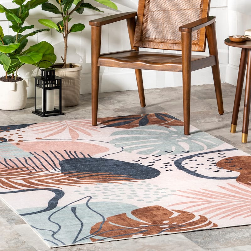 Nuloom Kena Tropical Machine Washable Indoor/Outdoor Area Rug