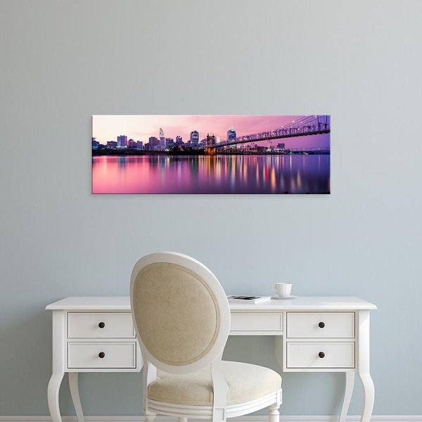Easy Art Prints Panoramic Image 'Bridge across Ohio River with skyscrapers in background, Cincinnati, Ohio' Canvas Art