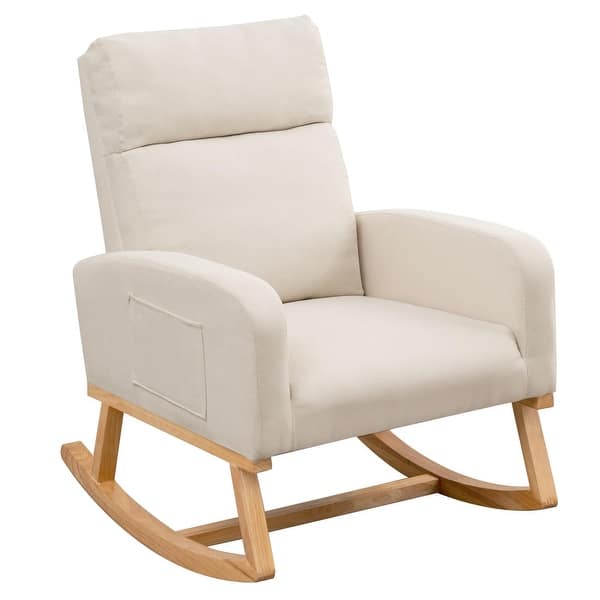 slide 2 of 173, HOMYKA 28" Wide Rocking Chair for Nursery with Solid Wood Leg