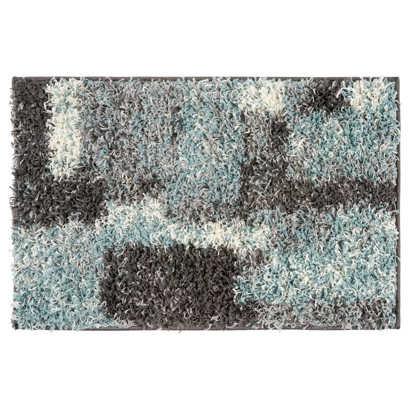 World Rug Gallery Distressed Modern Boxes Plush Shag Area Rug