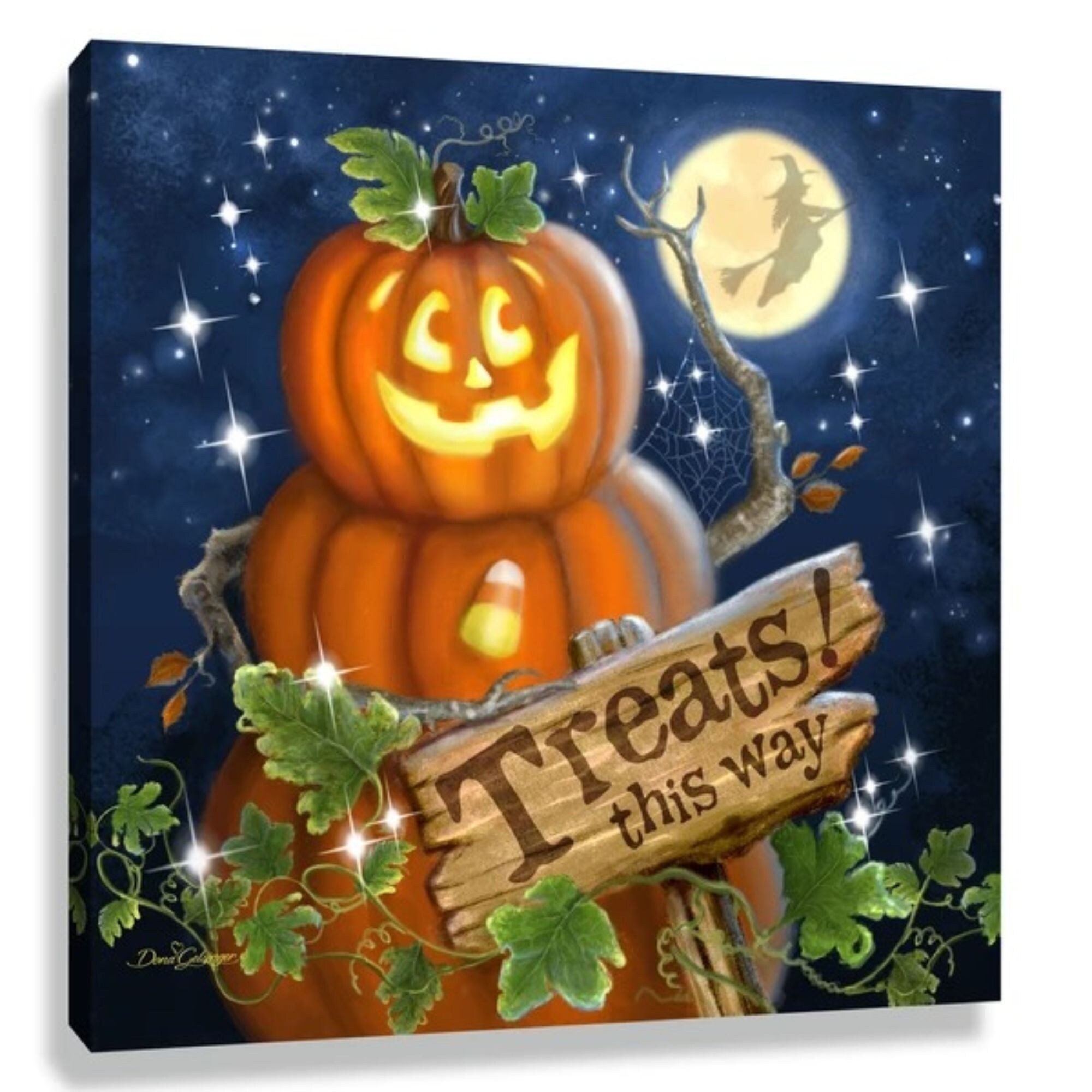 Shop Navy Blue And Orange Pumpkin With Swarovski Crystals Square