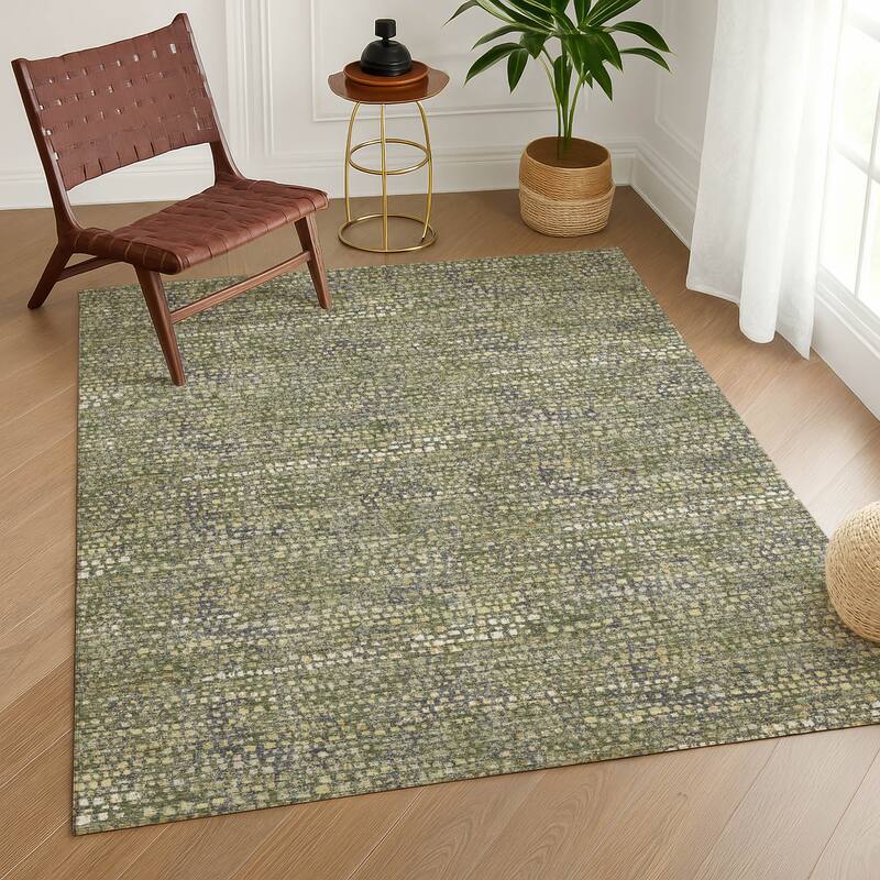 Machine Washable Indoor/ Outdoor Casual Kersey Chantille Rug