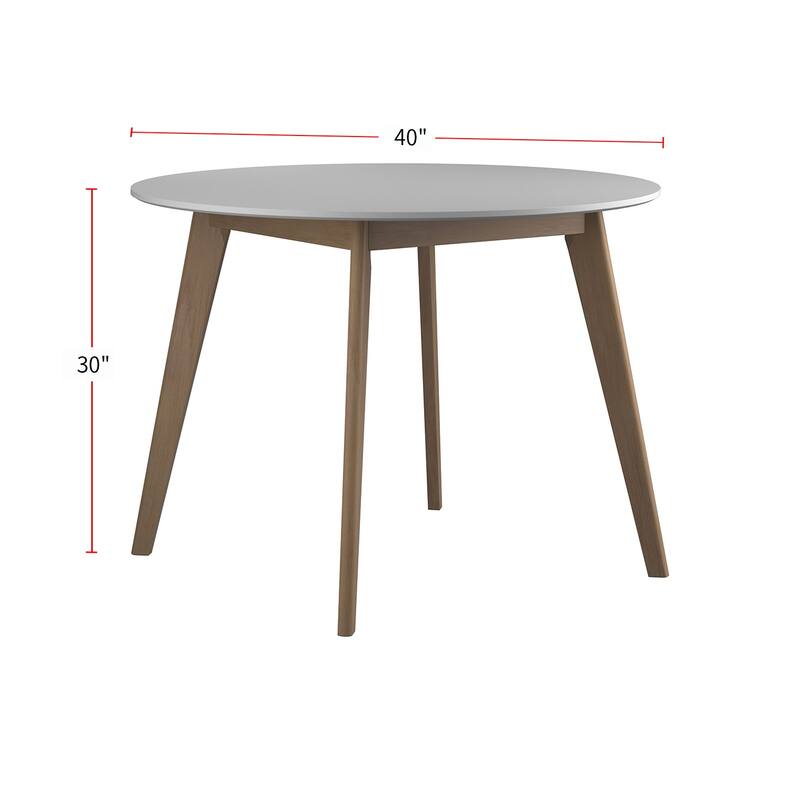 Two-tone Round Dining Table in White and Natural