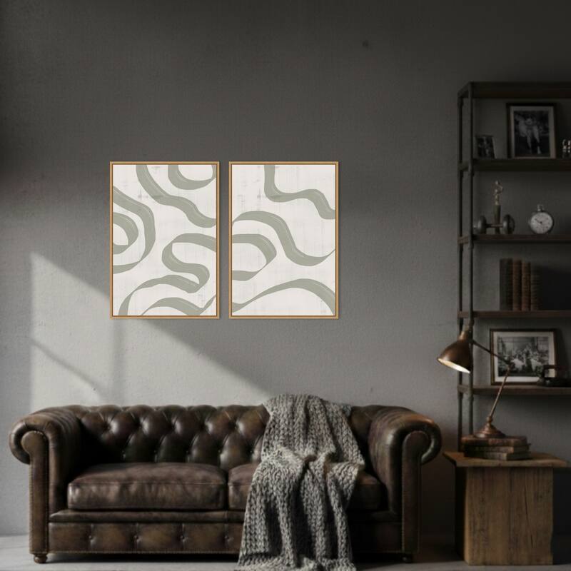 Amanti Art Flowing Paths & Curving Streamlines 2 Piece by THE MIUUS STUDIO Framed Canvas Wall Art
