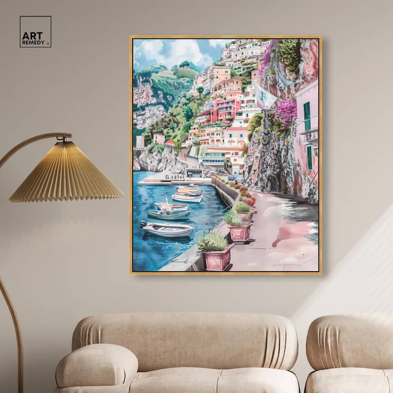 Lush Coastal Villa Entrance Canvas by Art Remedy