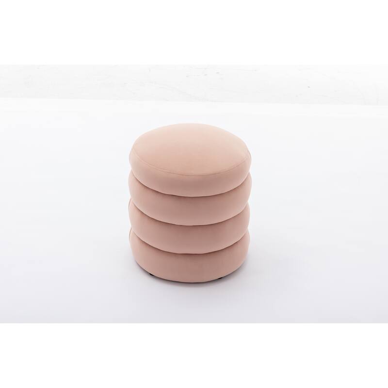 Velvet Round Footrest Ottoman