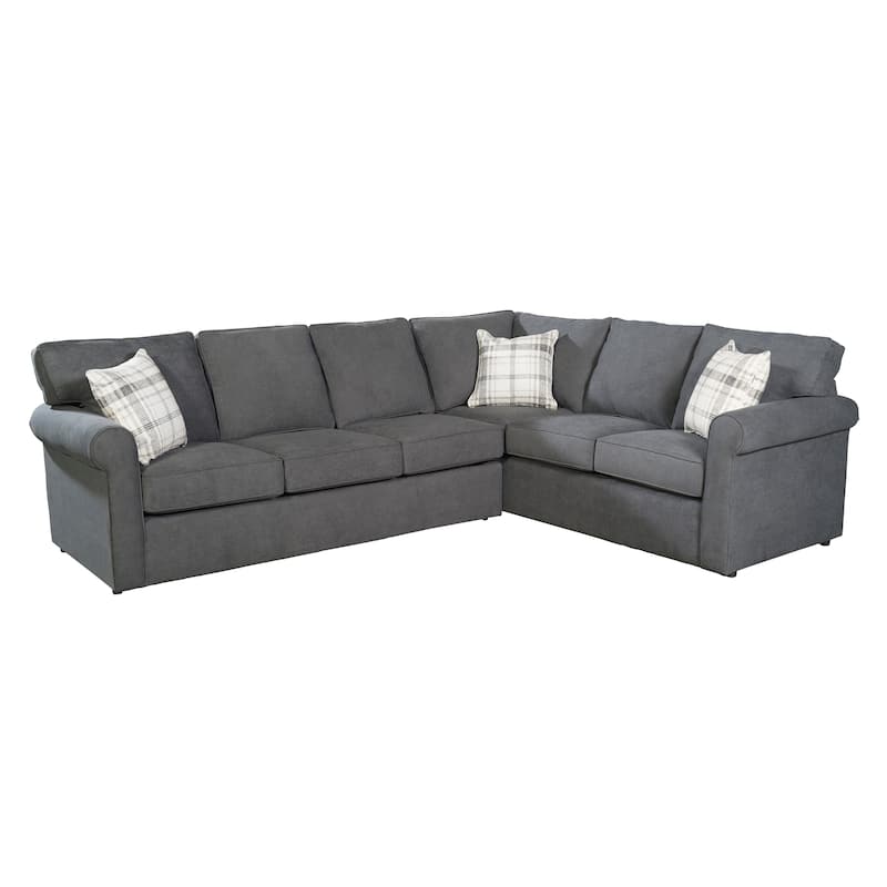 Lancaster Grey Sectional Sofa Bed with Queen Gel Memory Foam Mattress