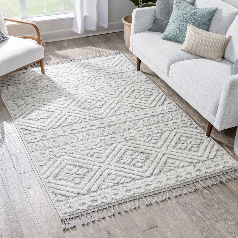 Well Woven Salem Eliana Tribal Moroccan Diamond High-Low Area Rug