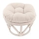 preview thumbnail 16 of 20, 18-inch Round Twill Footstool/Ottoman Cushion (Cushion Only) - 18 x 18 Natural
