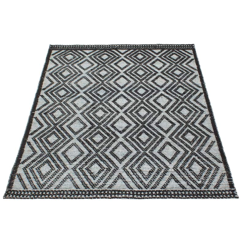 ECARPETGALLERY Braid weave Sienna Light Green Wool Rug - 5'4 x 7'5