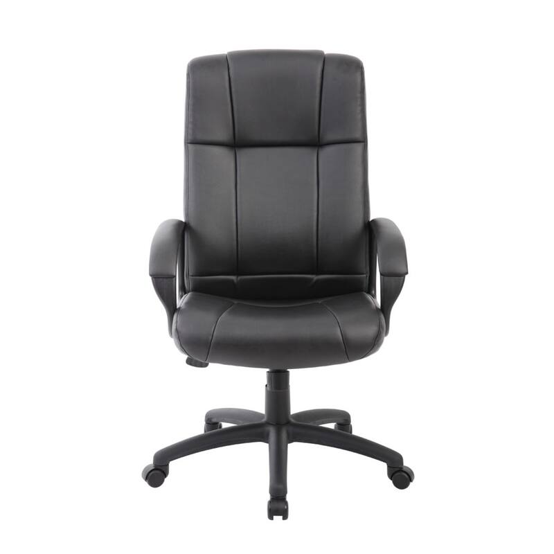 Ruia Executive High Back Office Chair, Black Soft Vinyl, Lumbar Support