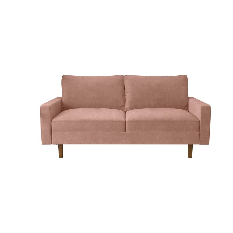 Velvet Square Arm Sofa - Rose