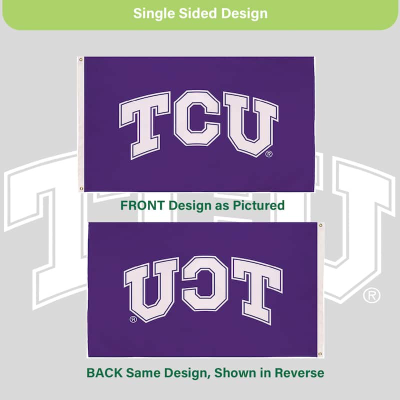 Texas Christian University Single Sided Flag w/ 2 Grommets, 3'x5'