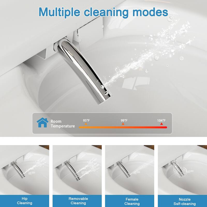 Smart Toilet with Automatic Lid, Heated Seat, Foot Sensing Flush, Warm Air Dryer & Self-Cleaning Nozzle with Built-in Tank