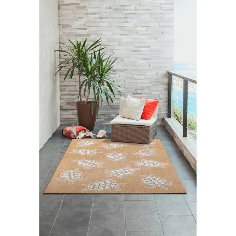 Liora Manne Carmel Collection Sea Turtles Indoor/ Outdoor Area Rug