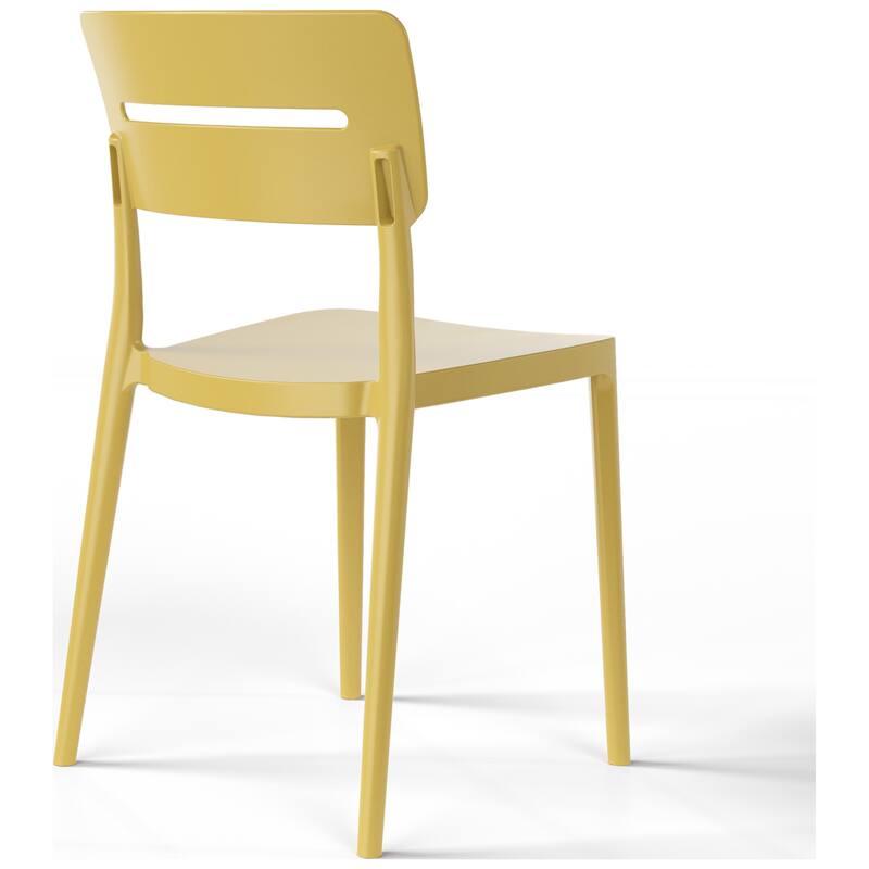 Frond and Form Modern Outdoor Patio Stacking Dining Side Chair (Set of 2)