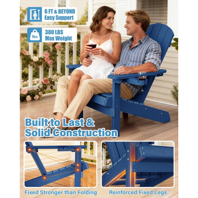 WINSOON All Weather HIPS Outdoor Plastic Adirondack Chair