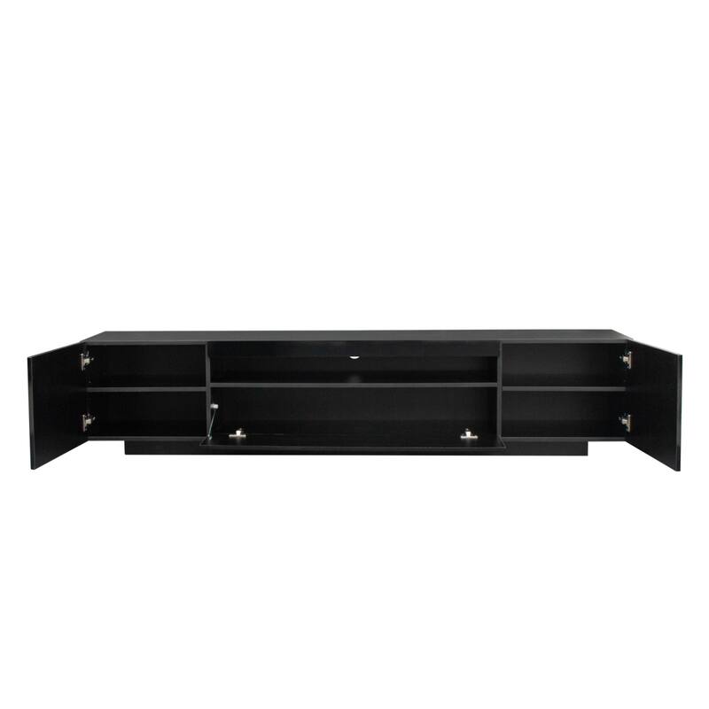 Modern 78.74" TV Stand with LED Lights and Storage Cabinet for Living Room