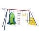 preview thumbnail 6 of 7, Interesting four function swingset with net swing and face to face metal plastic safe swing seat for age 3+