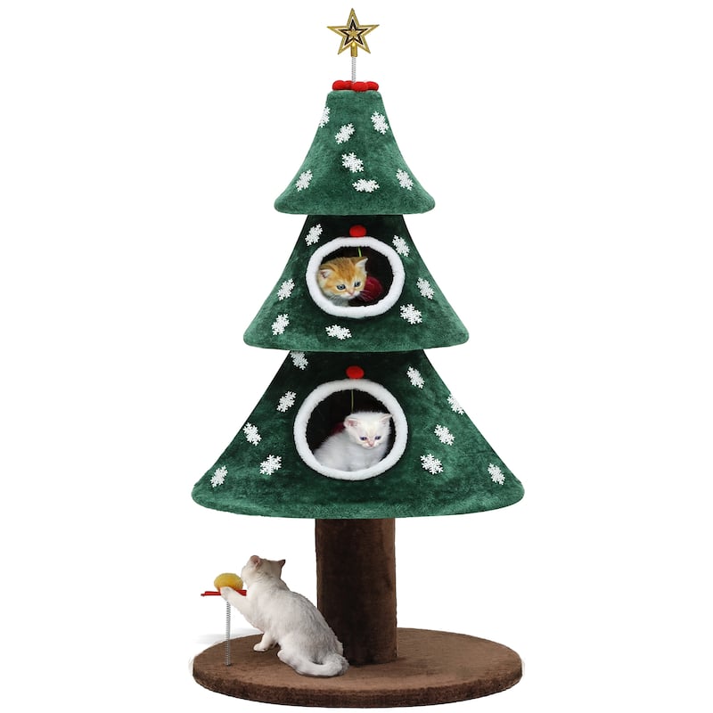 Christmas-Themed Cat Tree