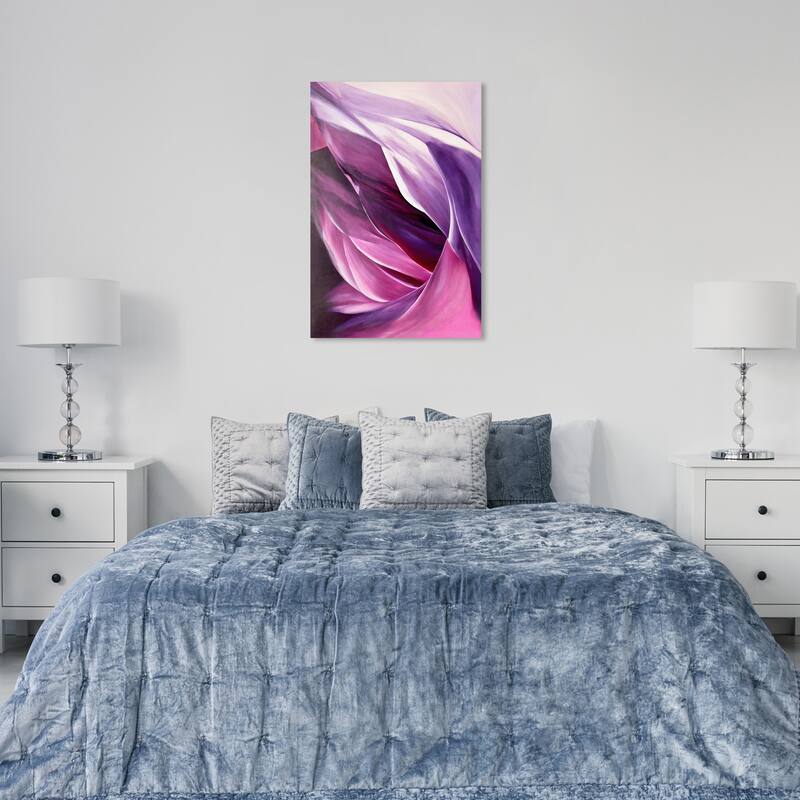 Wynwood Studio Canvas Floral and Botanical Violet Petals Purple and Violet Modern & Contemporary Wall Art Canvas Print - 36 x 24