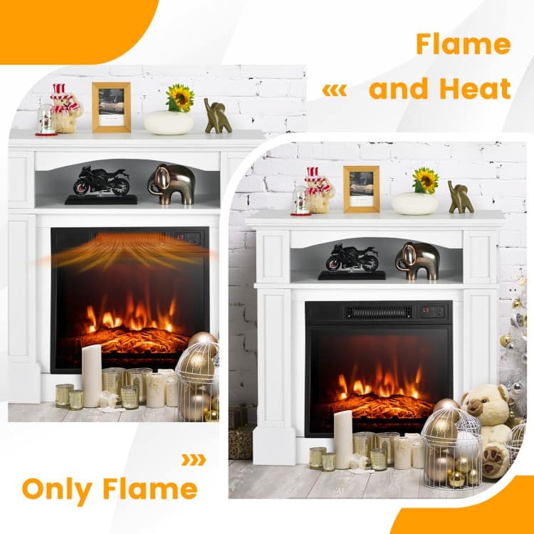 32 Inch 1400W Electric TV Stand Fireplace with Shelf - 13" x 32" x 31"(L x W x H)