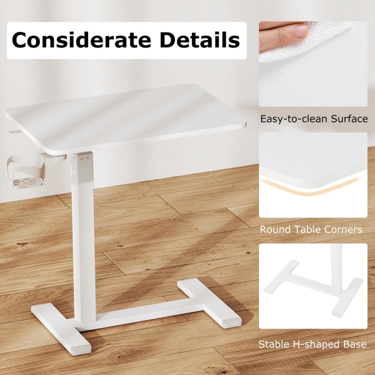 Engineered Wood Mobile Standing Desk with Adjustable Height